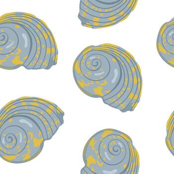 sin costura modelo con conchas marinas Perfecto para textil, envase papel y web diseño. vector