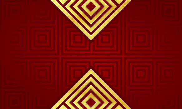 Red and gold geometric pattern background vector