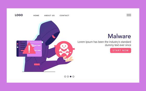 Hacker Unleashes Malware in Illustration vector