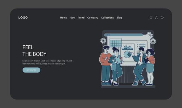 equipo colaboración en analítica ilustración vector