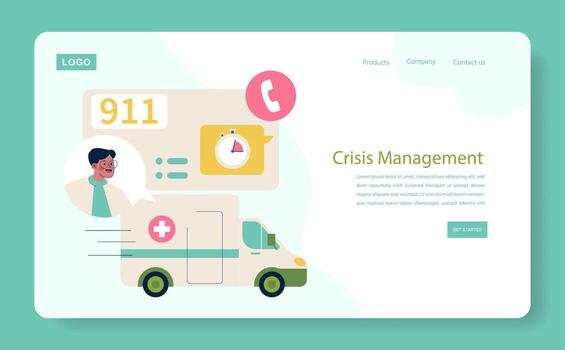 Crisis management in emergency services vector