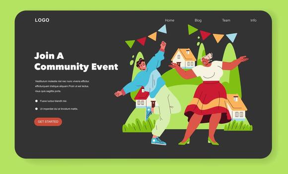 People enjoying a community event together vector