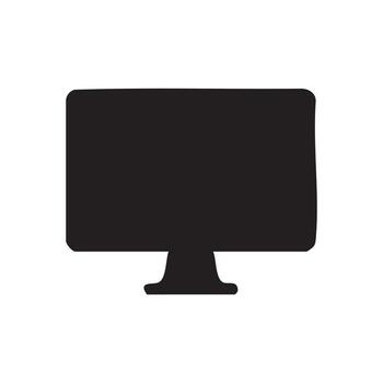 Sleek Silhouette of a Modern Computer Monitor Displaying Technology and Design Aesthetics for Digital Use and Visual Presentations vector