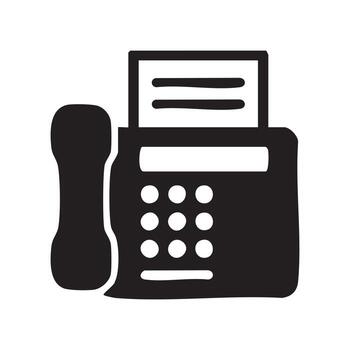 An Antique Fax Machine Icon with Handset a Symbol of Outdated Technology and Communication in the Digital Age vector