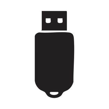 A Simple and Recognizable USB Drive Silhouette with Universal Data Storage Capabilities and Iconic Design Cues for Digital Connectivity vector