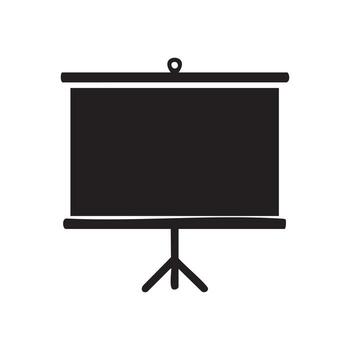 Presentation Screen Icon Simple Visual Aid for Explaining Concepts Stand Alone Projector for Displays and Meetings Signage Symbol vector