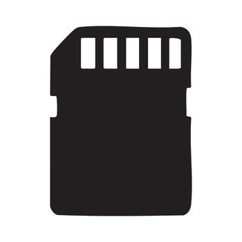 Simple SD Card Silhouette Graphic Design for Digital Storage Modern Technology Media Memory Data and Transfer Electronic Device vector