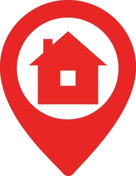 Red Map Pin Navigation Icon Isolated on White Background vector