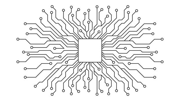 Central Processor Unit Circuit Board Technology Background vector