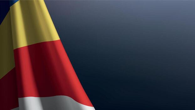 Seychelles flag with emblem on dark gradient background vector