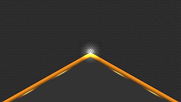 resumen brillante dorado triángulo con ligero efecto en un oscuro hexagonal texturizado antecedentes vector