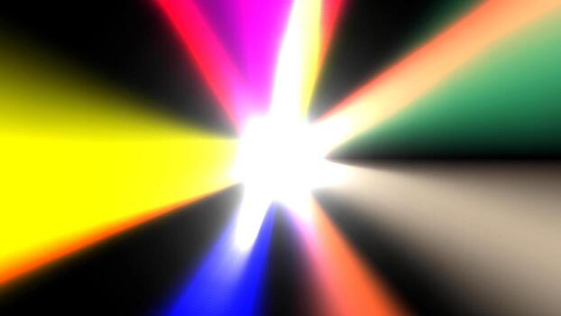 Vibrant multicolored light rays burst from the center, creating a dynamic abstract background vector