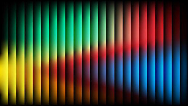 vistoso espectro barras con suave degradado transiciones en amarillo, verde, rojo y azul en negro antecedentes vector