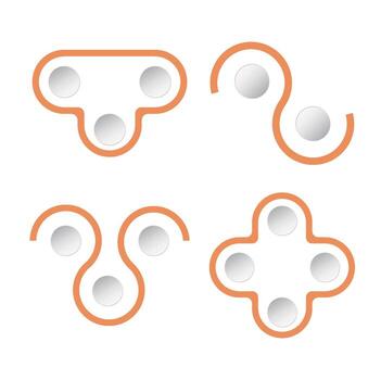 Rounded board with orange connection line for data report analysis business vector