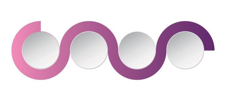 Purple workflow gradient with four rounded board for showing text vector