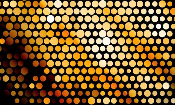Gold abstract circle dots pattern background. dynamic and futuristic digital appearance. vector