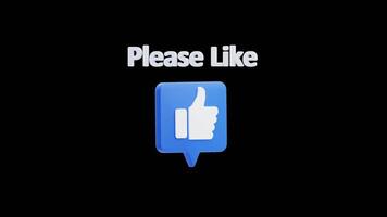 3d animación de me gusta botón con Por favor texto video