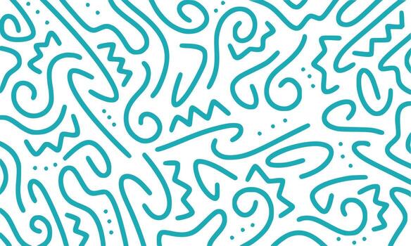 marker drawn bold doodle lines and dots pattern. Abstract modern geometric curved wavy ornament background. vector