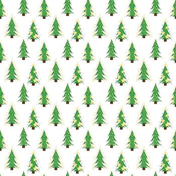Seamless pattern with Christmas tree with stars. new year tree endless texture vector