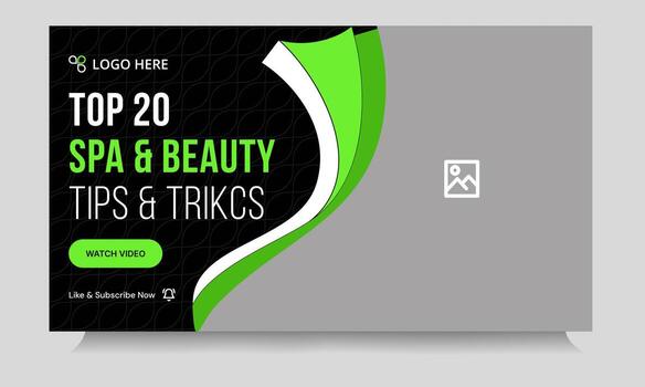 Editable body massage youtube thumbnail banner template design, customizable illustrator eps 10 file format vector