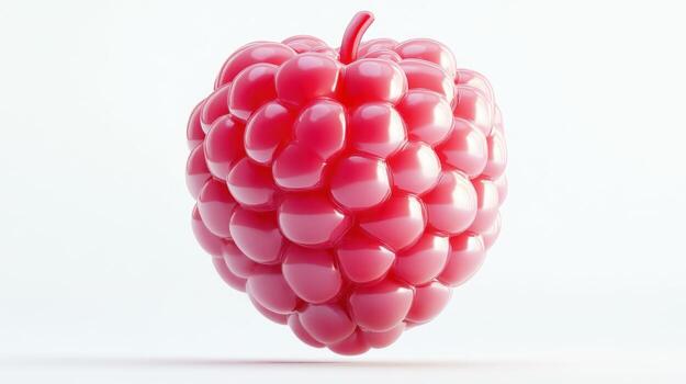 Vibrant pink raspberry, studio shot photo