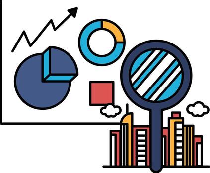 un grafico con un aumentador vaso terminado eso vector