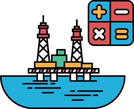 A black and white drawing of a ship with a large number 8 on the right side vector