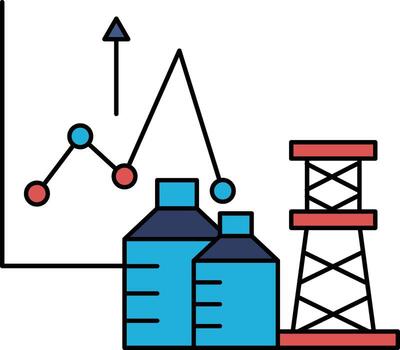 A graph with a line going up and a triangle on top of it vector