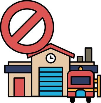 A building with a no parking sign on it vector