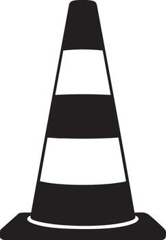 And graphic of a traffic cone with horizontal stripes safety warning vector
