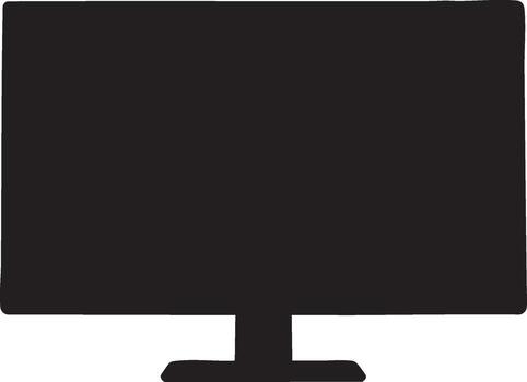Silhouette of a modern computer monitor on a background screen display vector