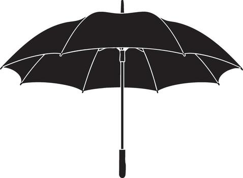 Umbrella silhouette with outline on background object rain vector