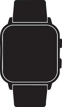 Smartwatch icon with rounded square face and strap technology gadget vector