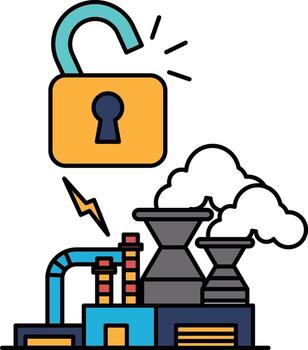 A black and white drawing of a lock with a keyhole and a key vector