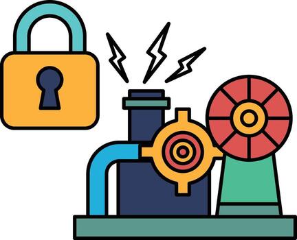 un negro y blanco imagen de un bloquear y un tubo vector