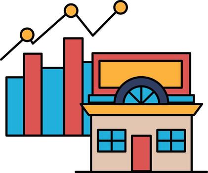 A house with a large window and a small window vector