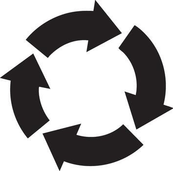 cuatro flechas formando un circular ciclo en antecedentes repetir lazo vector