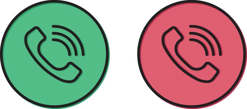 Receive Call and Reject Call Icon Set vector