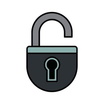 Open Padlock Icon with Keyhole on White Background Keywords padlock, lock, unlocked, open, security vector