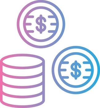 un apilar de dólar monedas y un apilar de datos vector