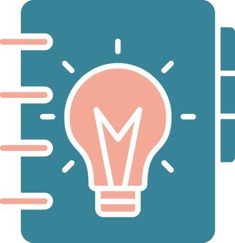 A notebook with an idea light bulb icon vector