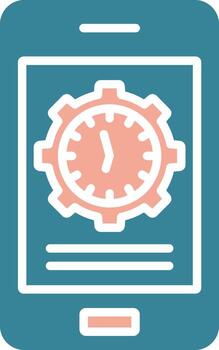 A smartphone with a clock on it vector