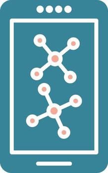 A tablet with a network icon on it vector