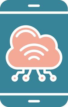 Cloud computing icon on smartphone vector