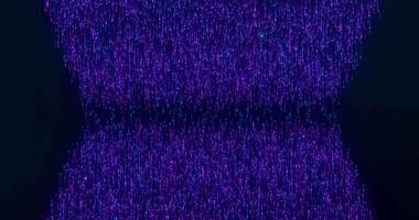 digital lluvia lazo vertical partícula corriente en azul y púrpura video