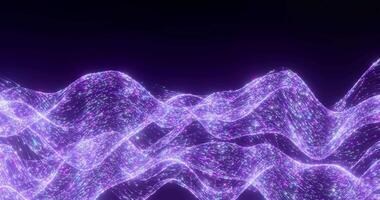 kvant Vinka slinga abstrakt partikel strömma animering i lila och rosa video