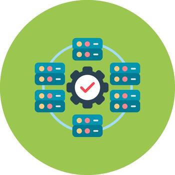 A green circle with a check mark on it vector