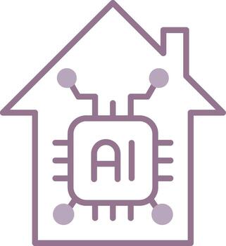 A house with a computer chip icon vector