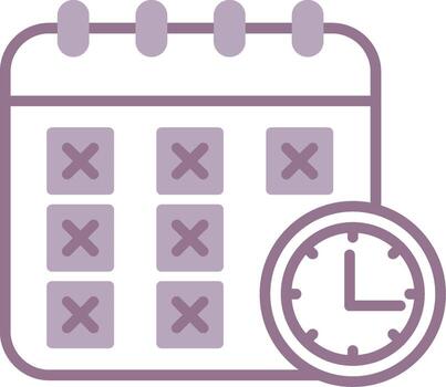 A calendar with a clock and a check box vector