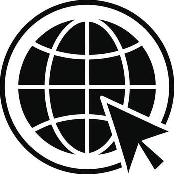 Globe with Cursor Illustration for Internet and Web Navigation vector
